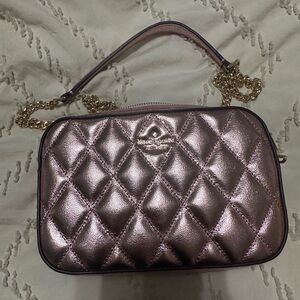 Kate Spade Metallic Pink Quilted Crossbody Bag